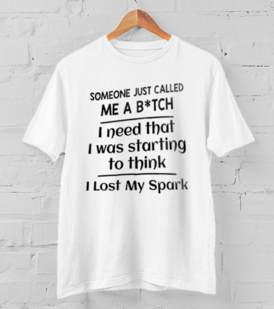 Someone Just Called Me A B*tch I Need That I Was Starting To Think I Lost My Spark T-Shirt