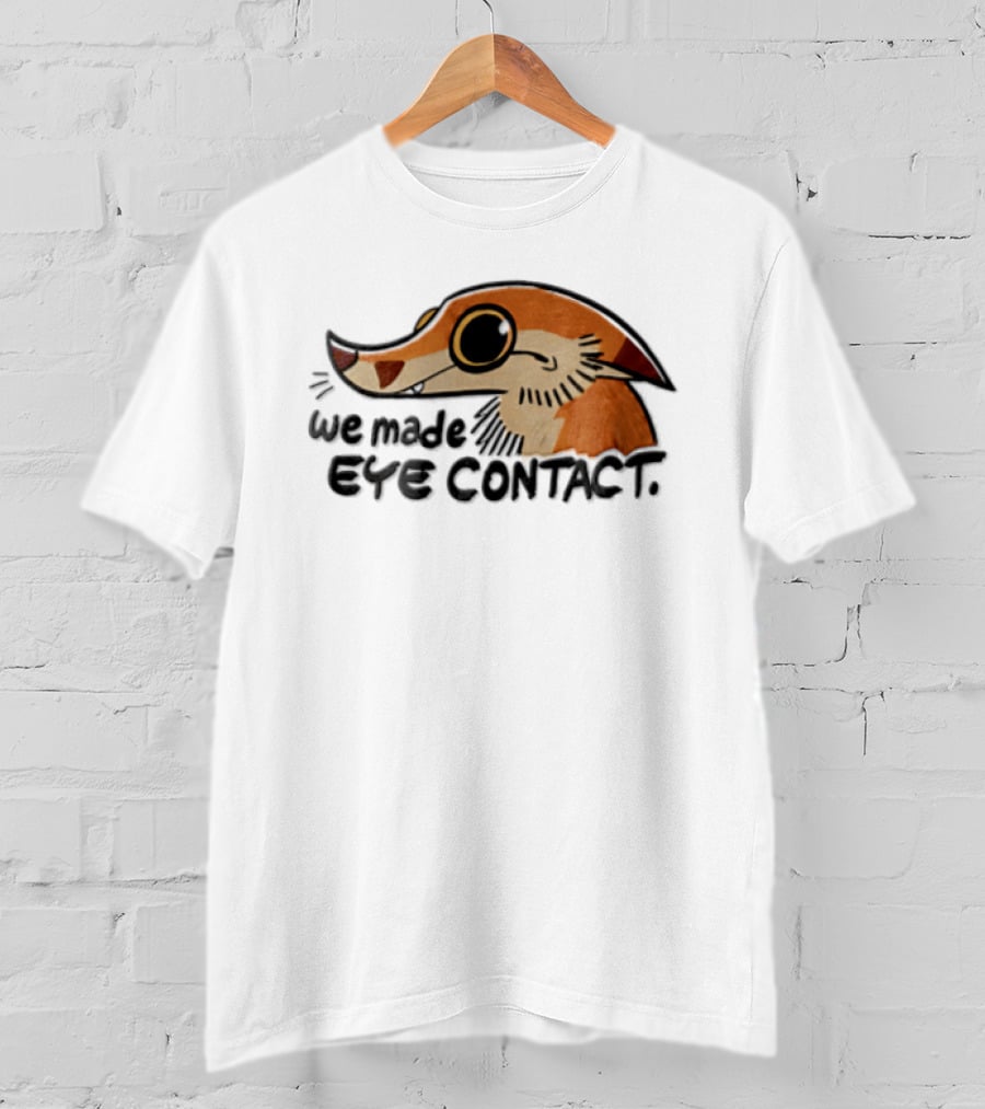 We Made EYE Contact Cartoon Orange Long Snouted Creature T-Shirt