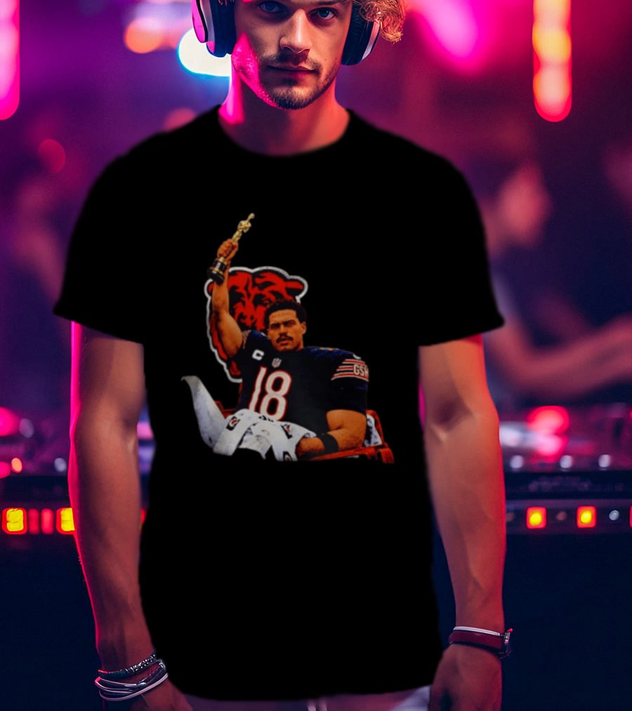 Caleb Williams Chicago Bears Oscar Meme Insight With Iconic Pose And Team Concept T-Shirt