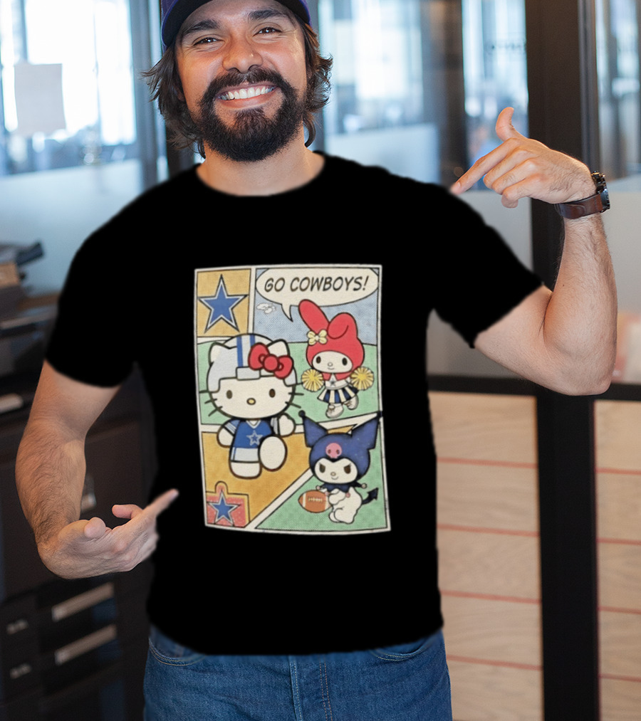 Dallas Cowboys Hello Kitty My Melody Kuromi Go Cowboys Comic T-Shirt