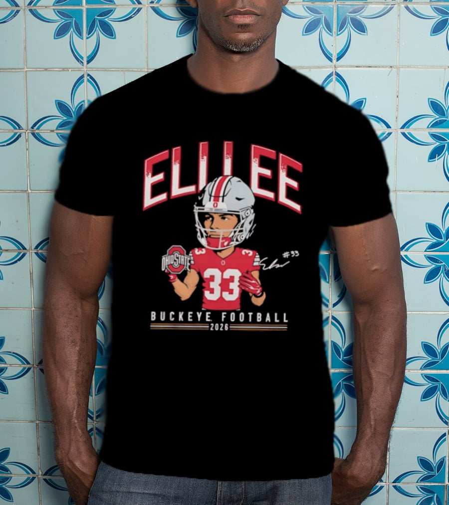 Eli Lee Buckeye Football 2023 Ohio State Buckeyes Caricature T-Shirt