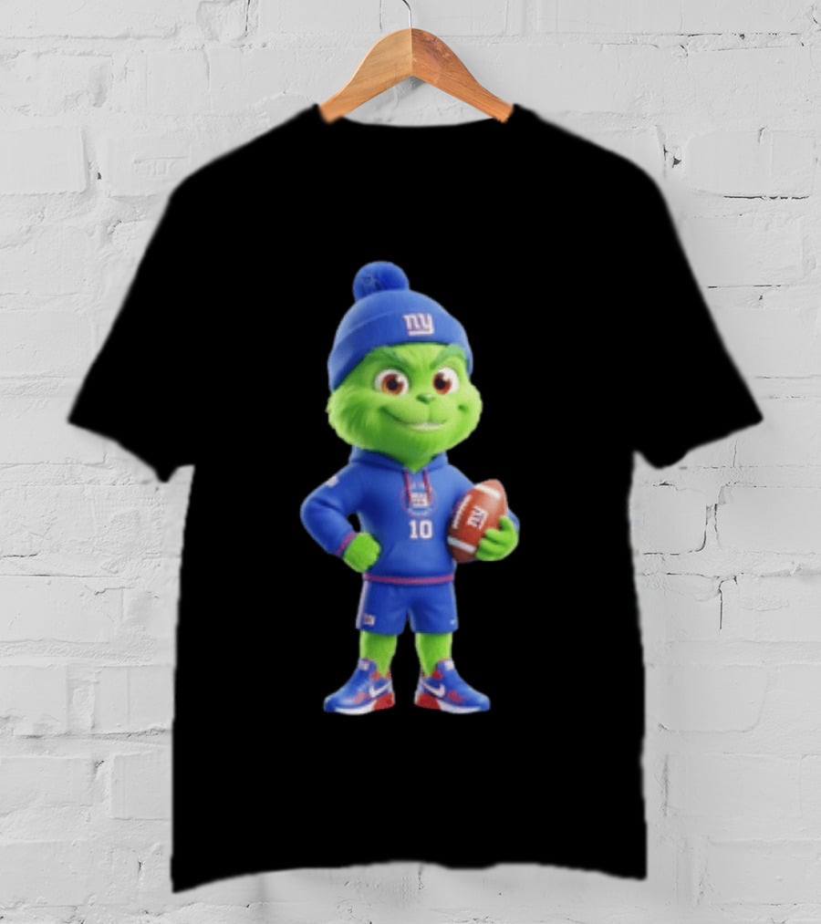 Grinch New York Giants Football 10 3D Cartoon T-Shirt