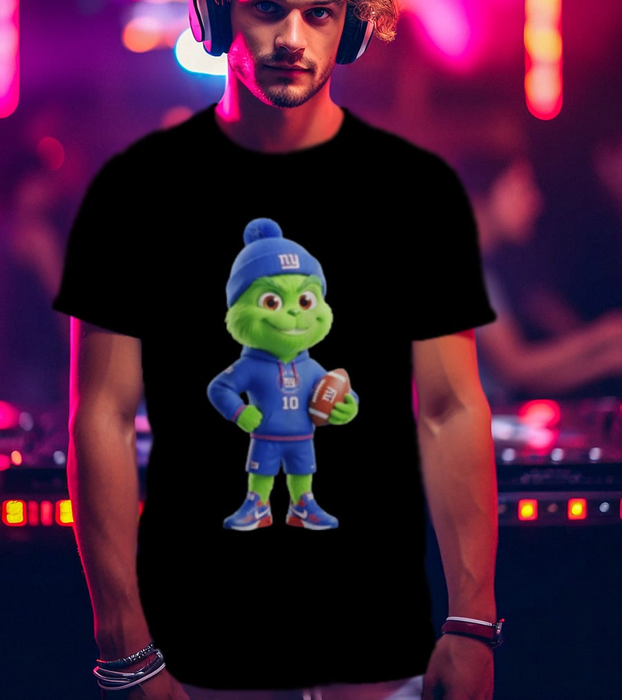 Grinch New York Giants Football 10 3D Cartoon T-Shirt