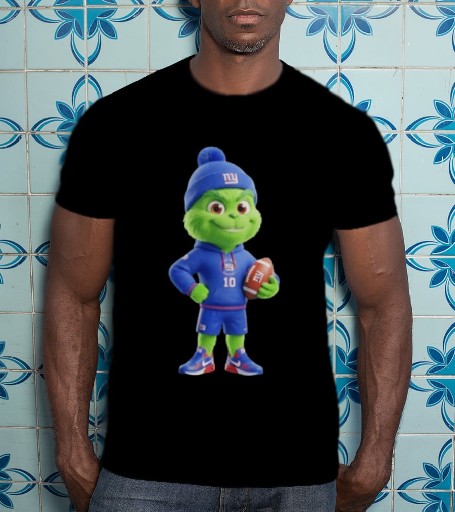 Grinch New York Giants Football 10 3D Cartoon T-Shirt