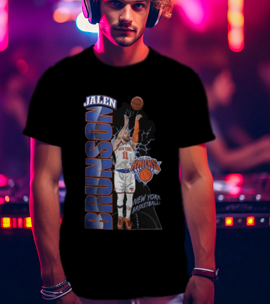 New York Knicks Jalen Brunson Shooting Basketball Player Knicks Basketball T-Shirt