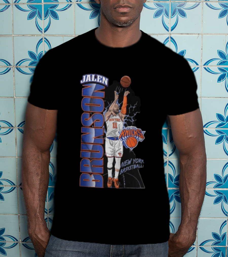 New York Knicks Jalen Brunson Shooting Basketball Player Knicks Basketball T-Shirt