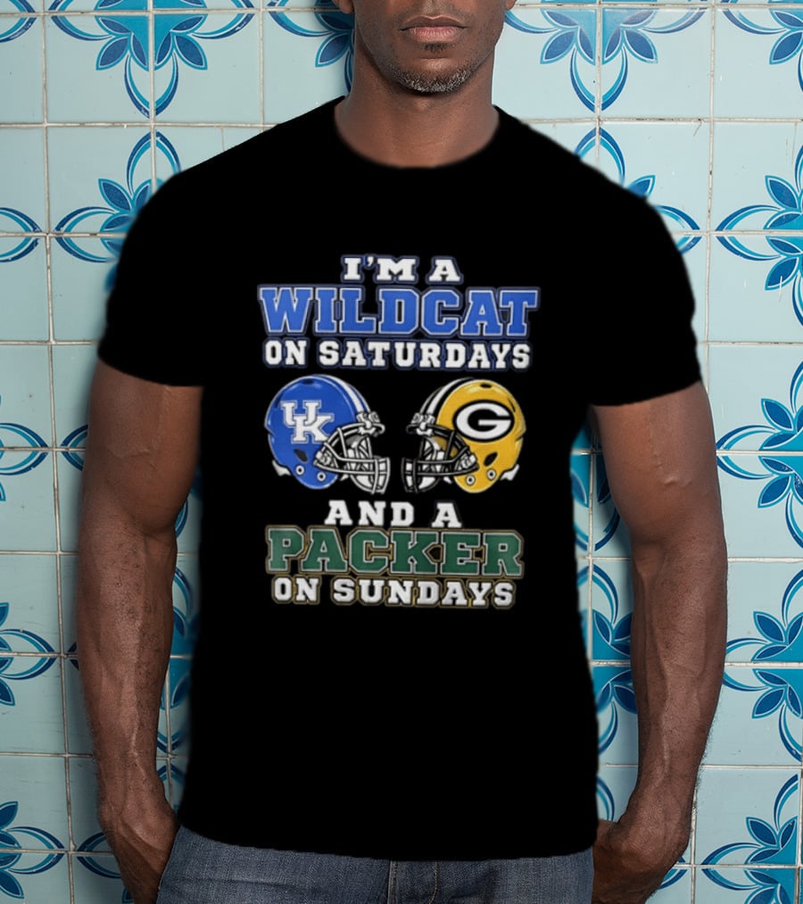 I'm A Wildcat On Saturdays UK Helmet And A Packer On Sundays G Helmet T-Shirt