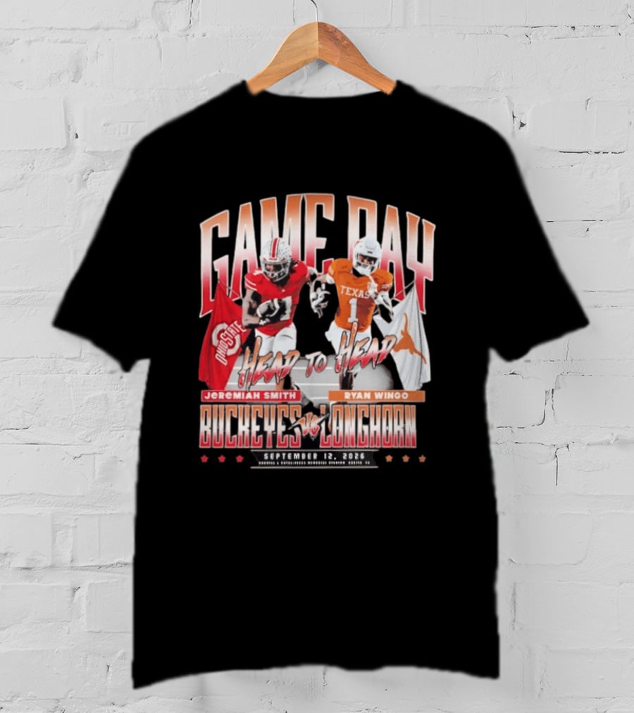 Game Day Buckeyes Vs Longhorns Jeremiah Smith Ryan Wingo September 12 2026 T-Shirt