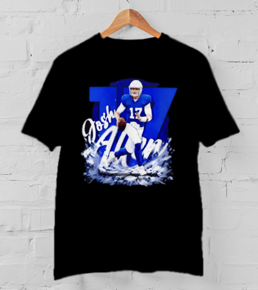 Josh Allen 17 Buffalo Bills Football Player Action T-Shirt