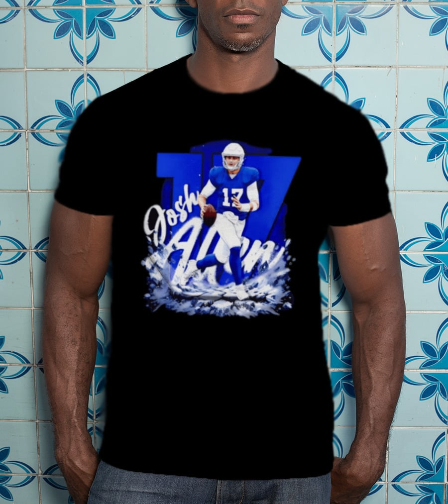 Josh Allen 17 Buffalo Bills Football Player Action T-Shirt