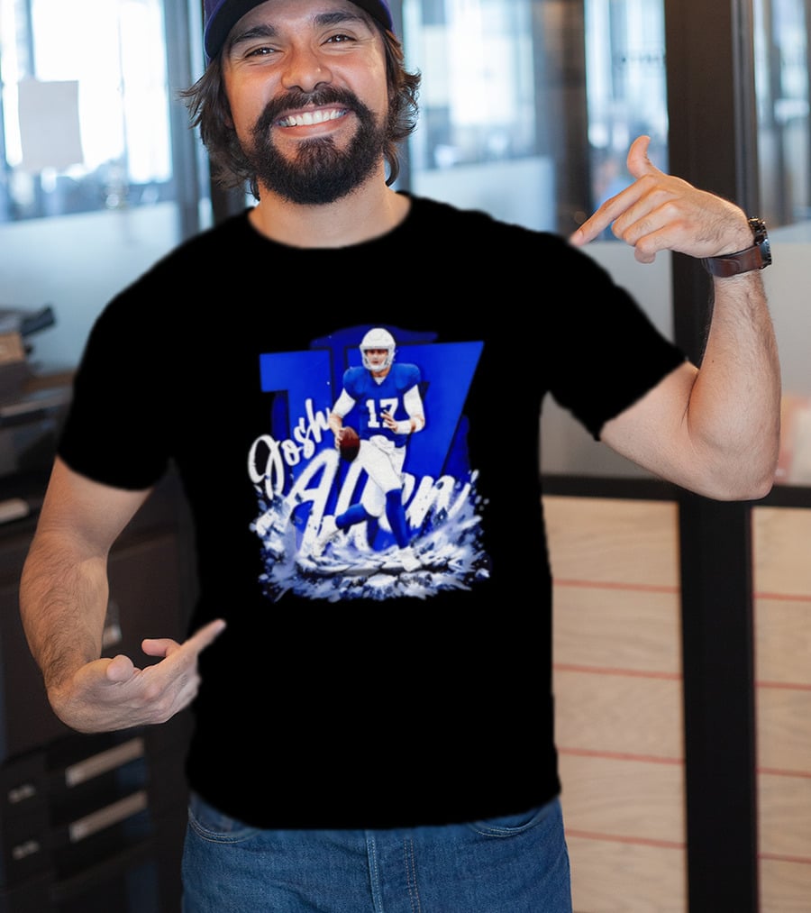 Josh Allen 17 Buffalo Bills Football Player Action T-Shirt