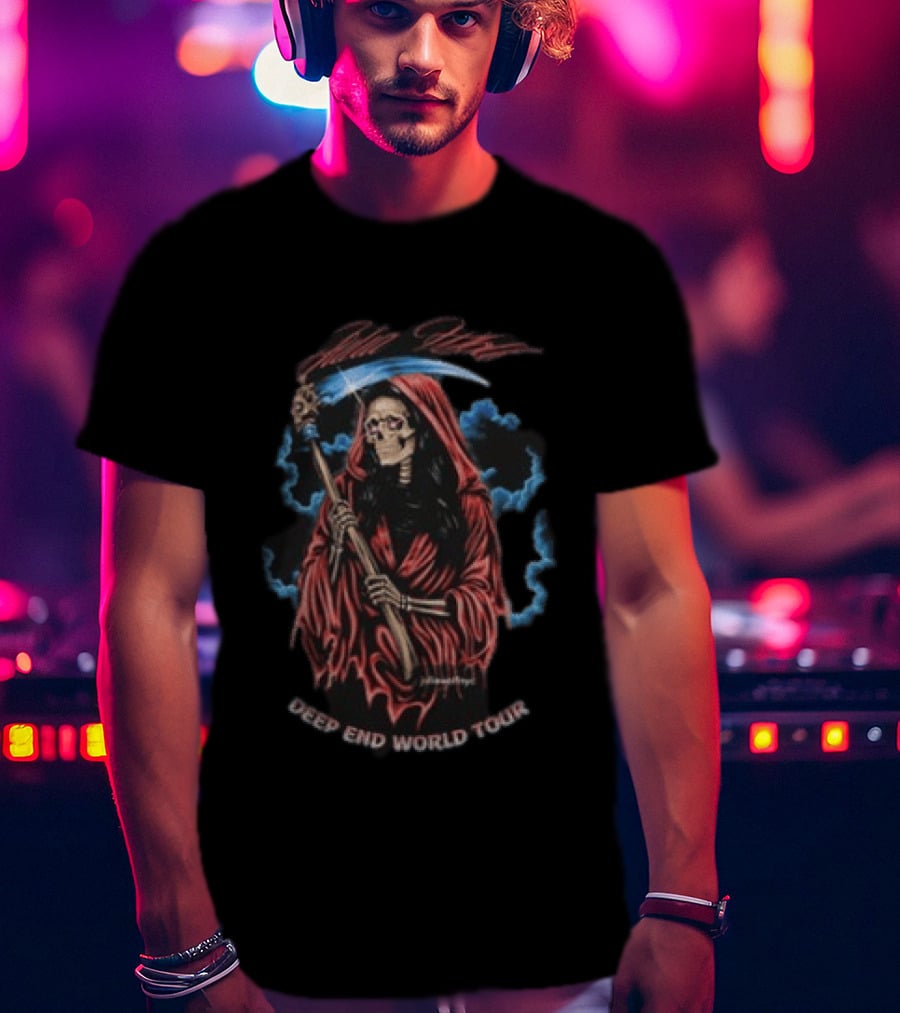 Julia Wolf Deep End World Tour 2026 Grim Reaper Skeleton In Red Cloak T-Shirt
