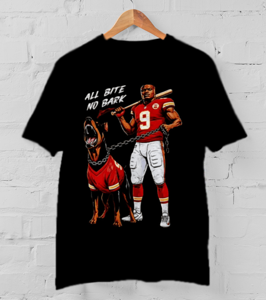 Kenneth Walker III All Bite No Bark Number 9 Football Player And Dog T-Shirt
