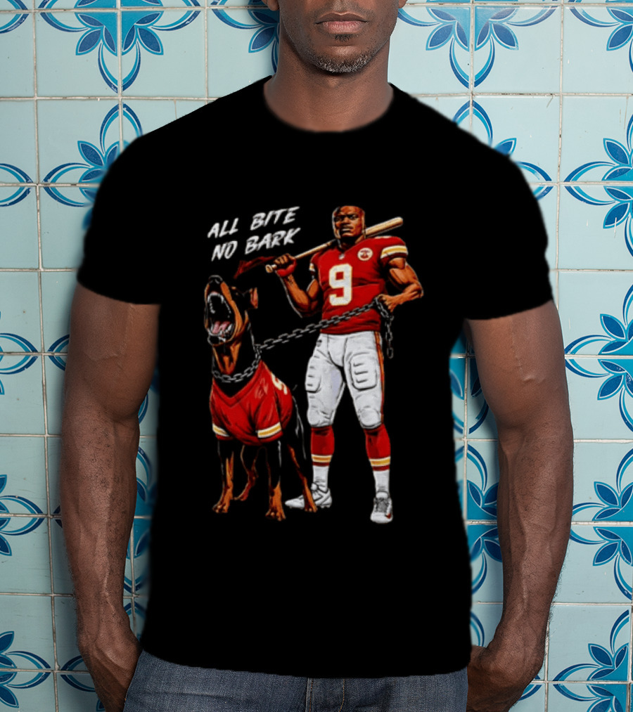 Kenneth Walker III All Bite No Bark Number 9 Football Player And Dog T-Shirt