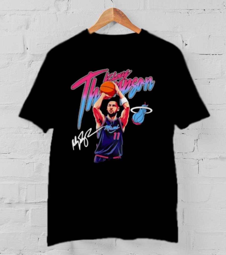 Klay Thompson Miami Heat Basketball Player Number 11 Signature T-Shirt