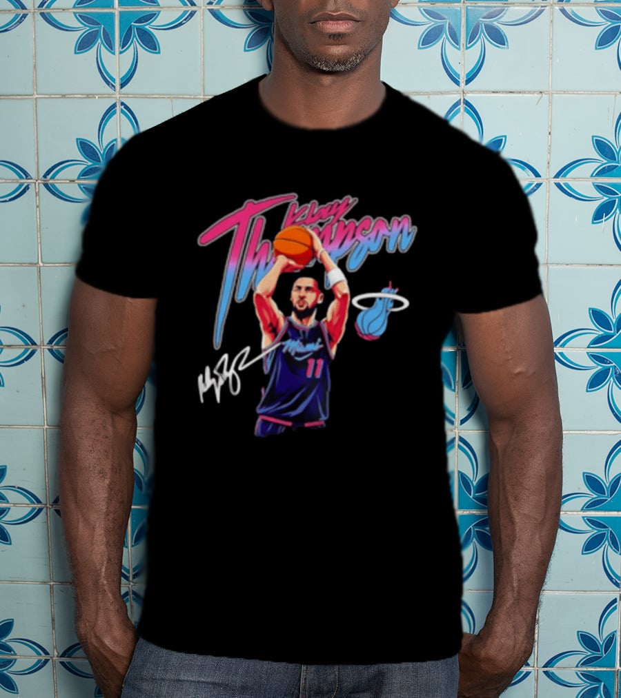 Klay Thompson Miami Heat Basketball Player Number 11 Signature T-Shirt