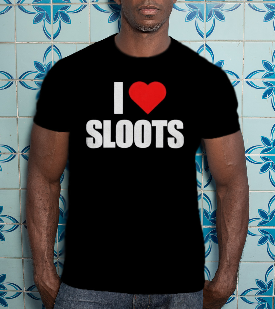 I Love Sloots Bold Statement Red Heart T-Shirt