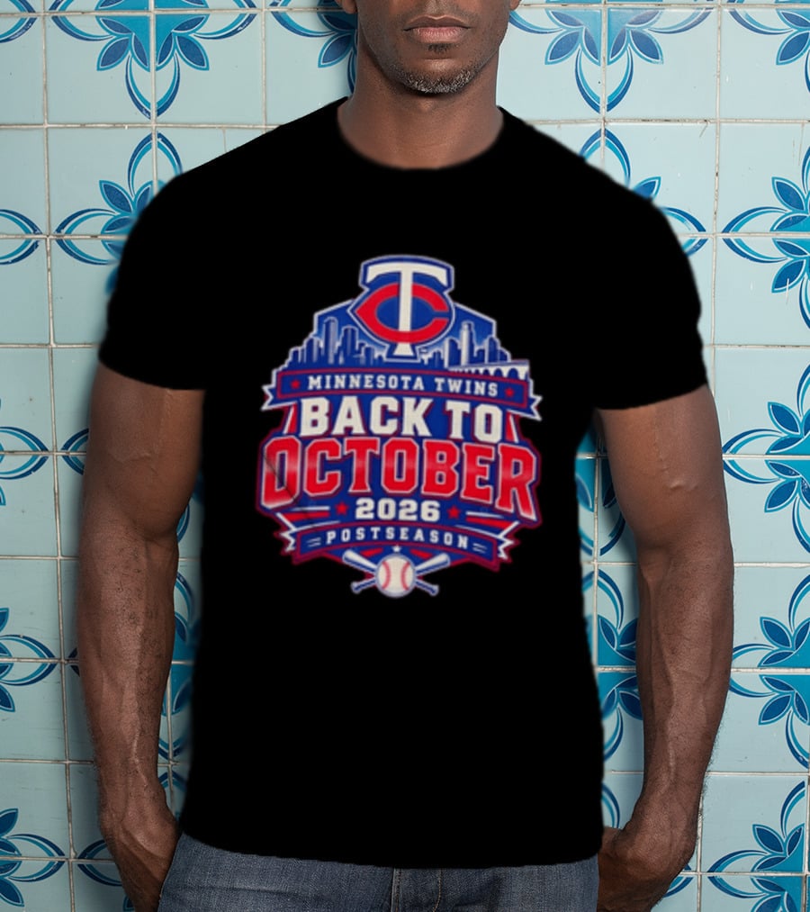 Minnesota Twins Back To October 2026 Postseason Skyline T-Shirt