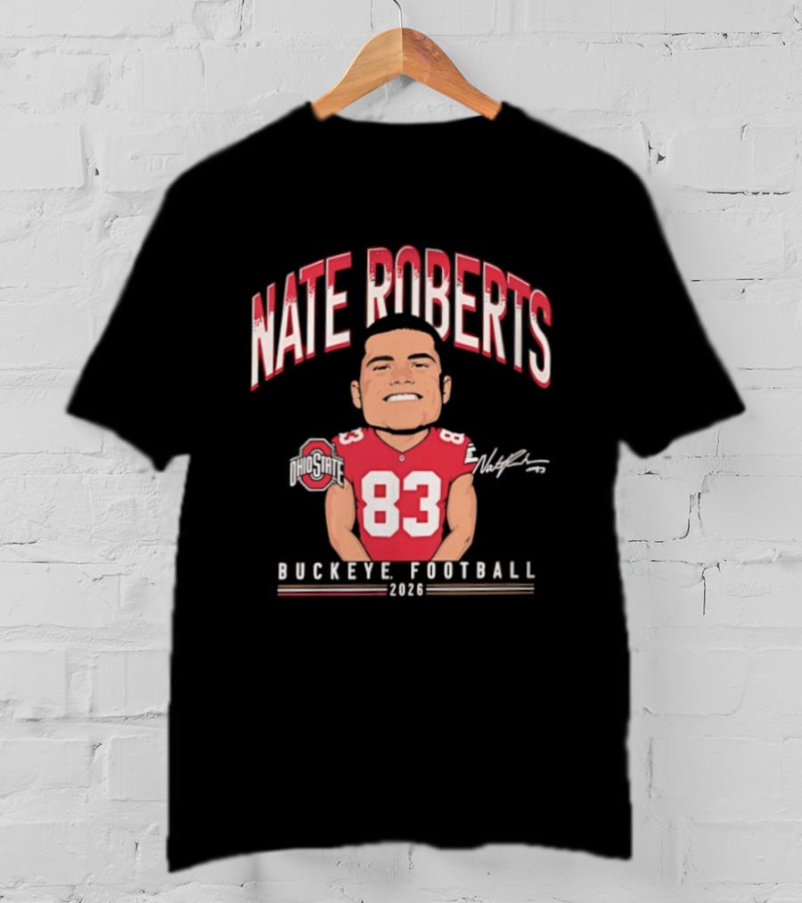 Nate Roberts Ohio State Buckeyes Football 2023 Caricature 83 T-Shirt