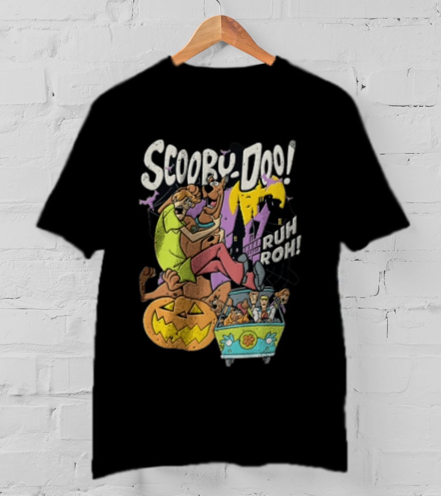 Scooby Doo Ruh Roh Shaggy Haunted House Pumpkin Mystery Machine T-Shirt