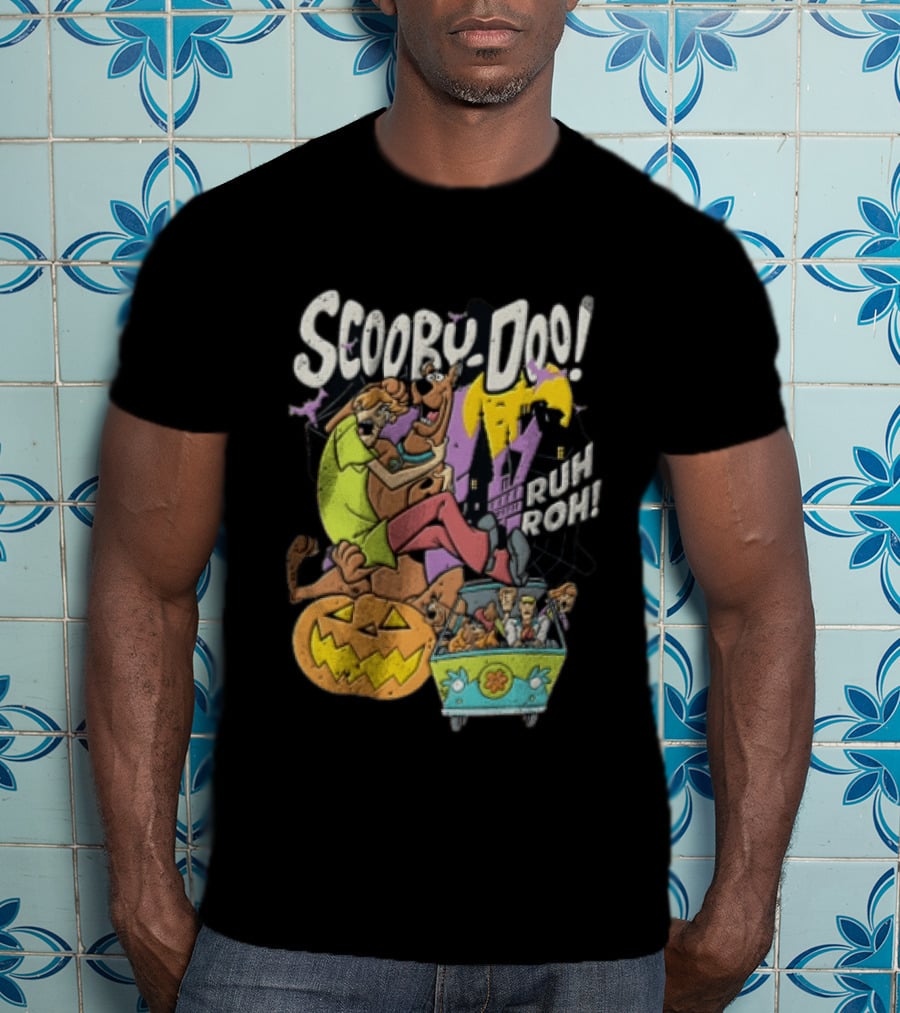 Scooby Doo Ruh Roh Shaggy Haunted House Pumpkin Mystery Machine T-Shirt