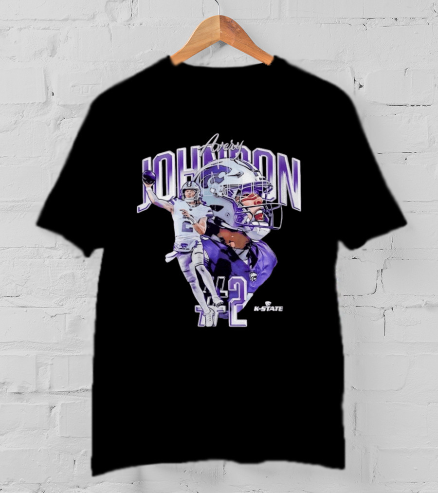 Kansas State Wildcats No 2 Avery Johnson NCAA Football Caricature K State T-Shirt