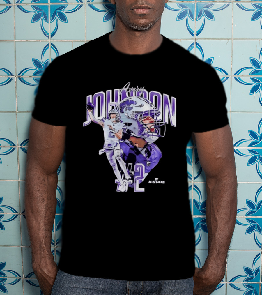 Kansas State Wildcats No 2 Avery Johnson NCAA Football Caricature K State T-Shirt