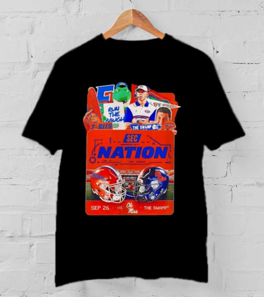 SEC Nation Florida Gators Vs Ole Miss The Swamp September 26 Helmets Football Rivalry T-Shirt
