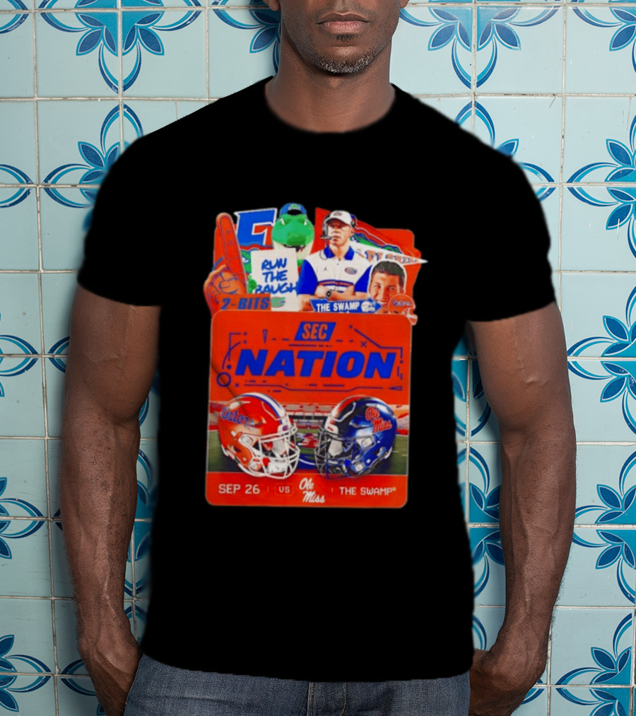 SEC Nation Florida Gators Vs Ole Miss The Swamp September 26 Helmets Football Rivalry T-Shirt