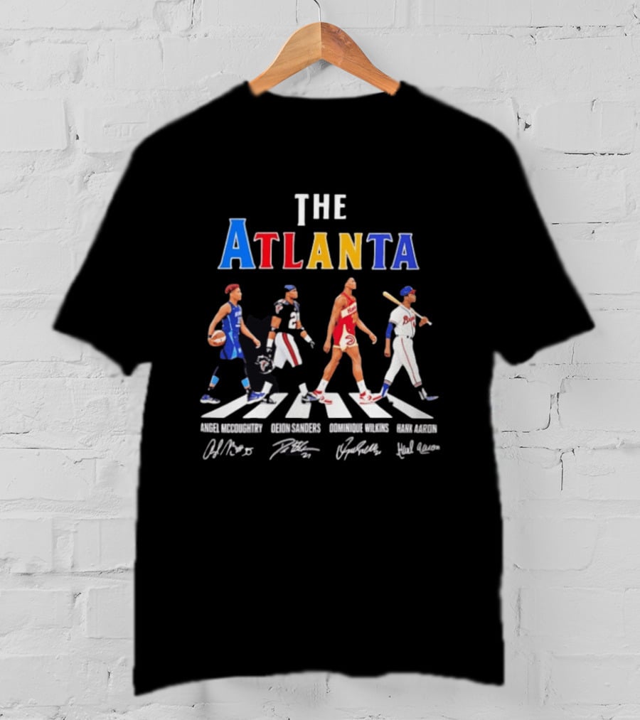 The Atlanta Angel McCoughtry Deion Sanders Dominique Wilkins Hank Aaron Signatures T-Shirt