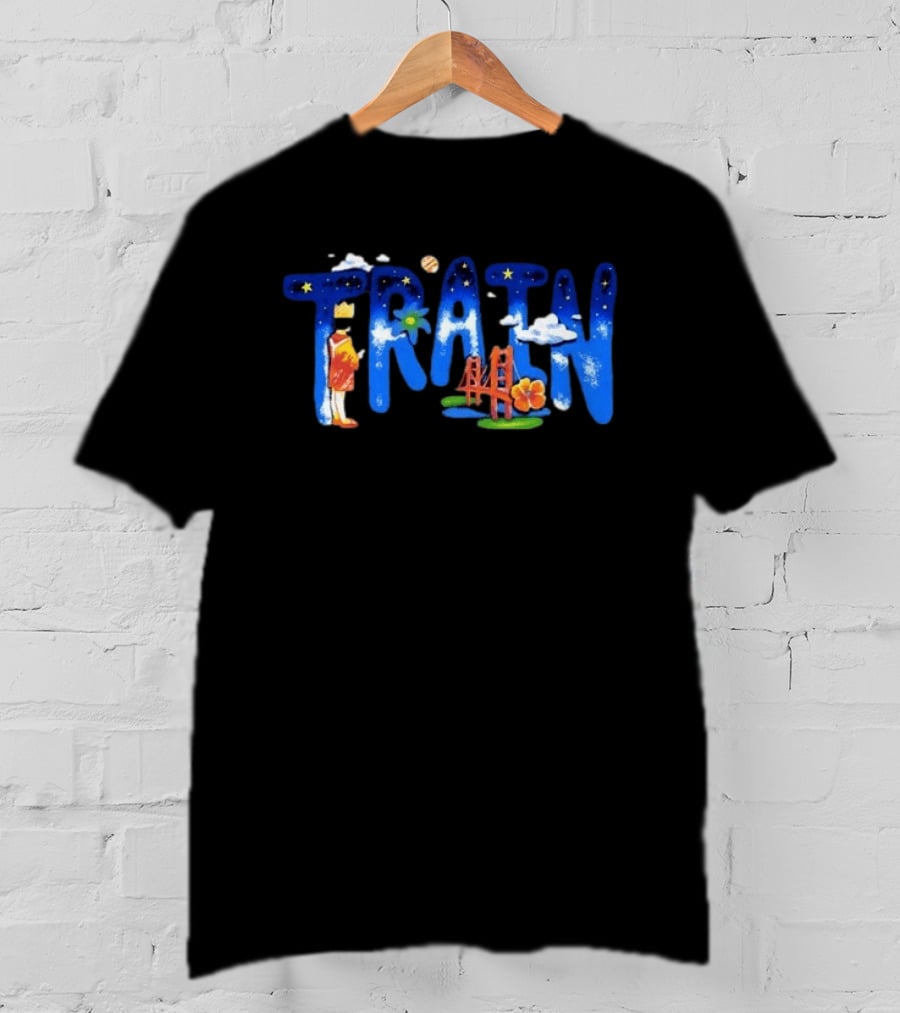 Train Trans Siberian Starry Tour 2026 Golden Gate Bridge Clouds And Stars T-Shirt