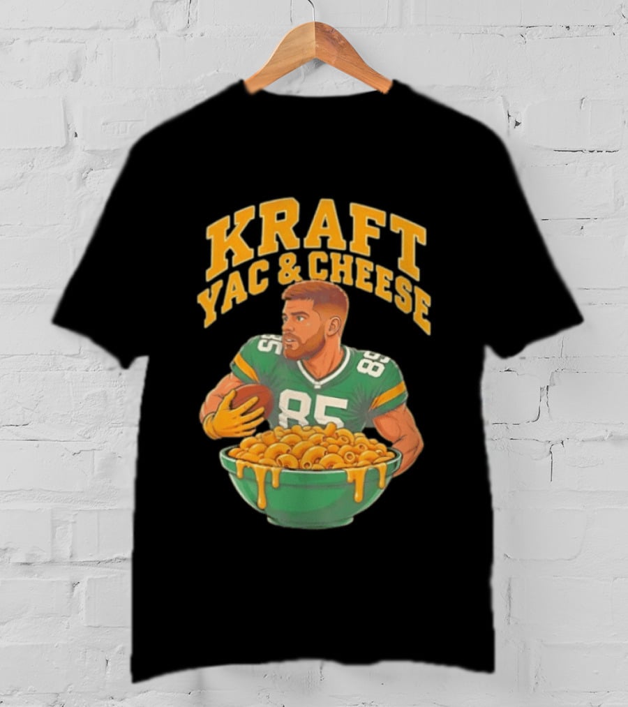Kraft Yac & Cheese Green Bay Packers 85 Football Player With Bowl T-Shirt