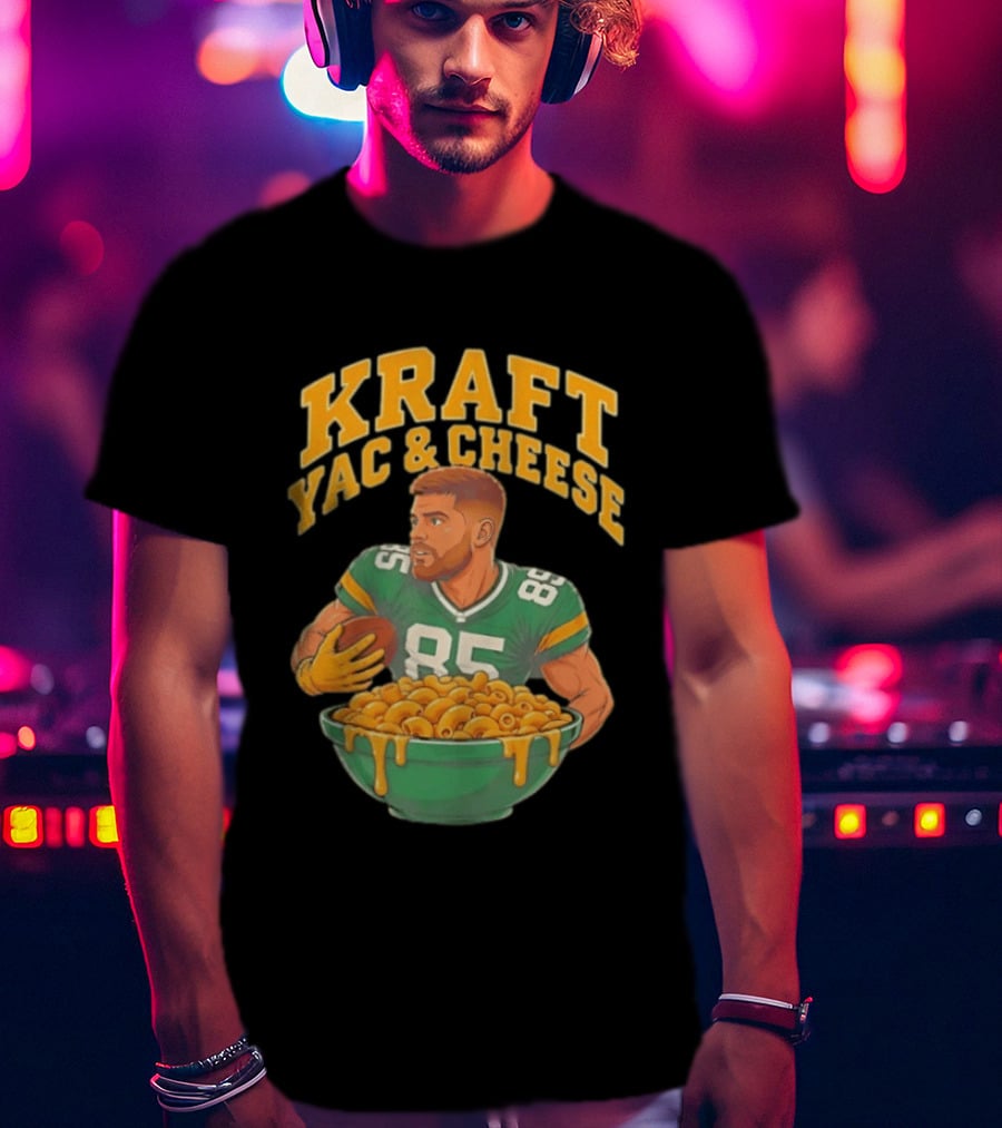 Kraft Yac & Cheese Green Bay Packers 85 Football Player With Bowl T-Shirt