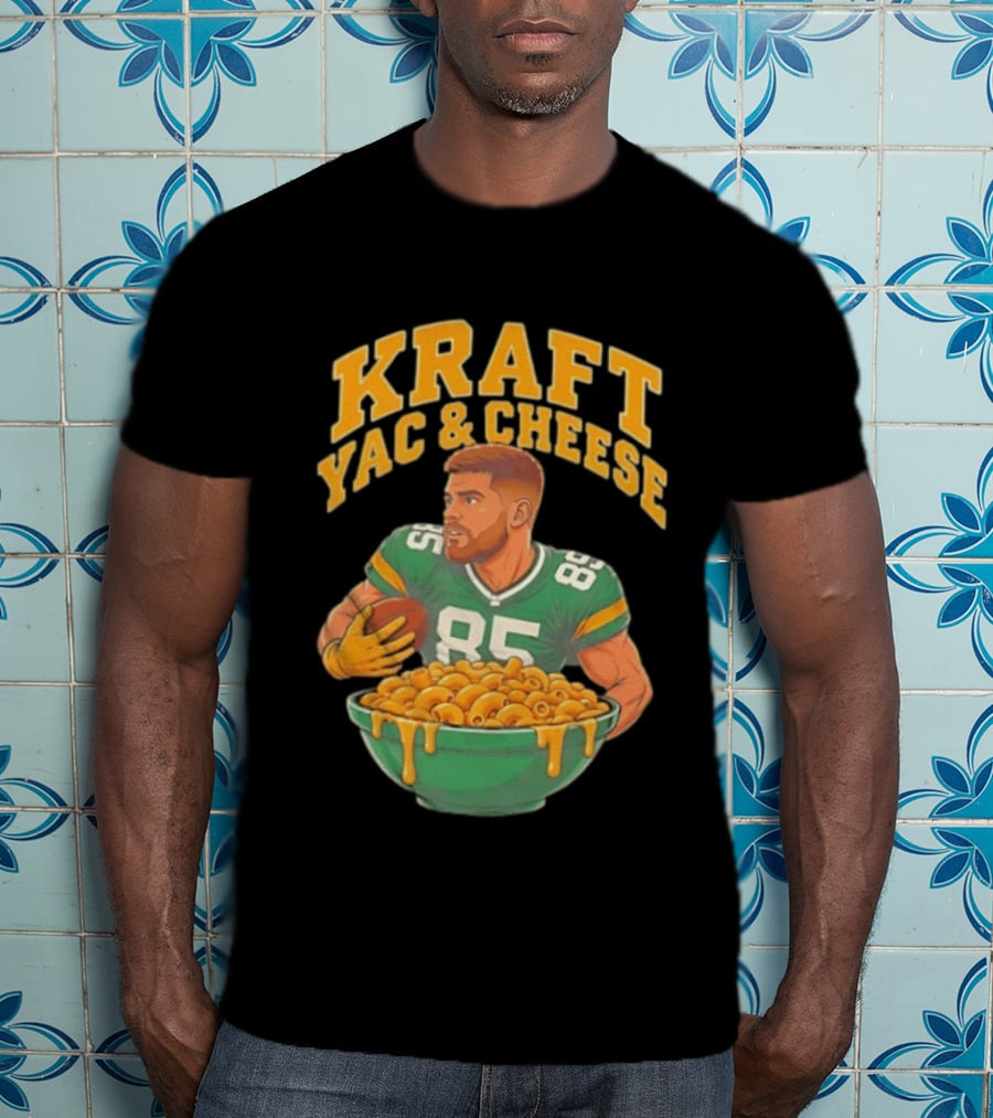 Kraft Yac & Cheese Green Bay Packers 85 Football Player With Bowl T-Shirt