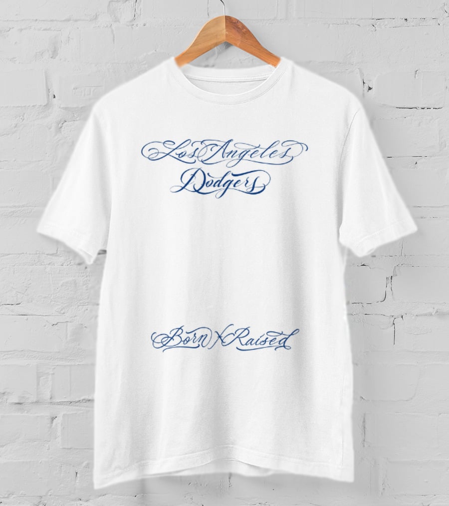 Los Angeles Dodgers Born X Raised Fine Line White T-Shirt