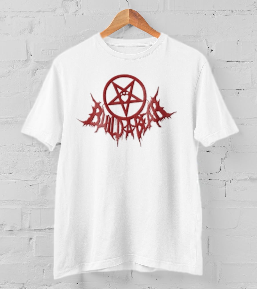 Build A Bear Red Pentagram Heart Paw T-Shirt