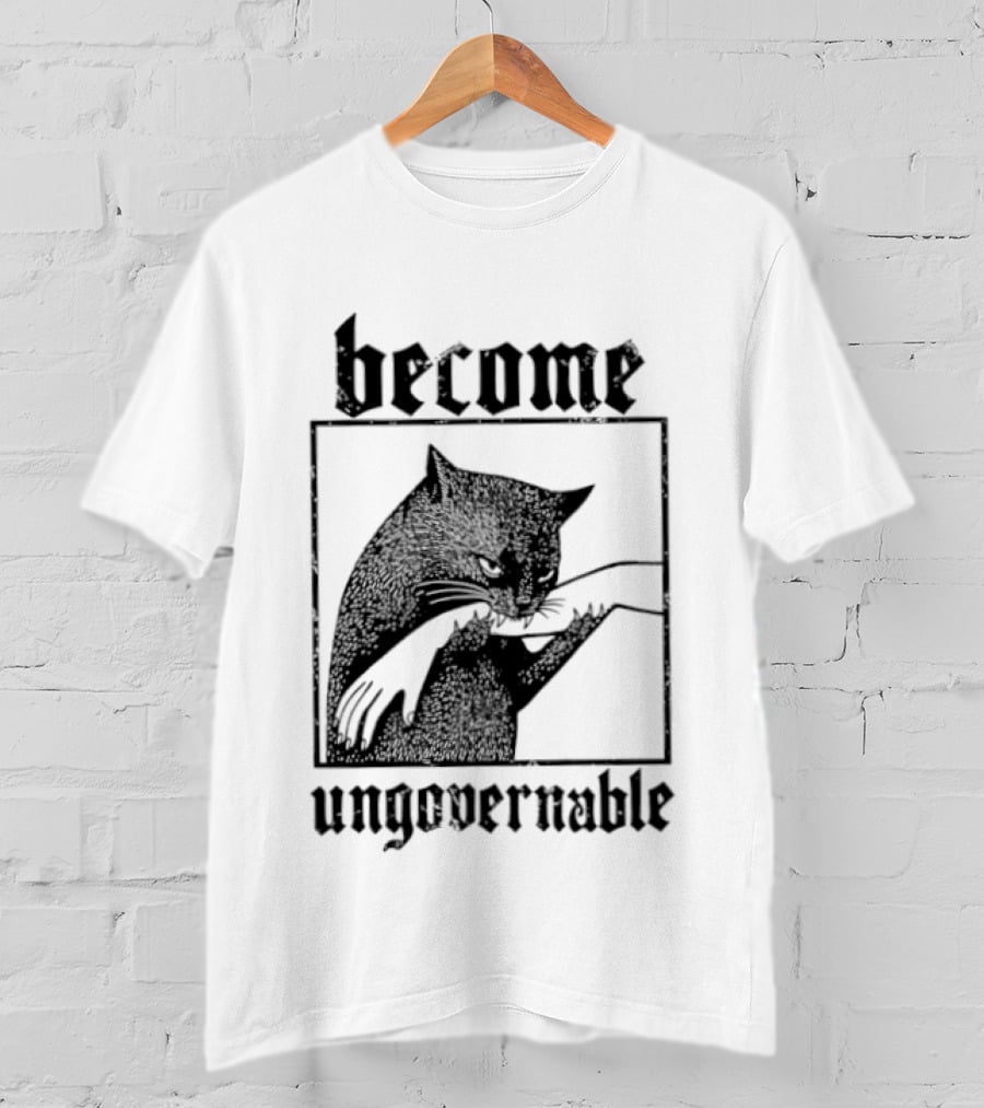 Become Ungovernable Cat Vintage Blackletter T-Shirt