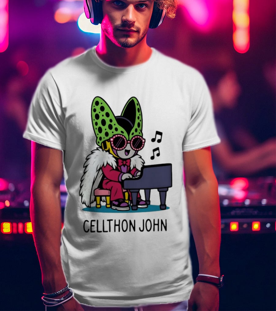 Cellthon John Dragon Ball Z Piano Music Fun T-Shirt