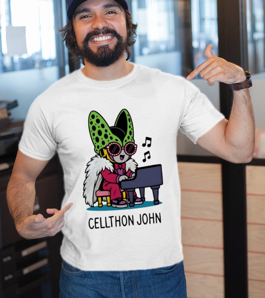 Cellthon John Dragon Ball Z Piano Music Fun T-Shirt