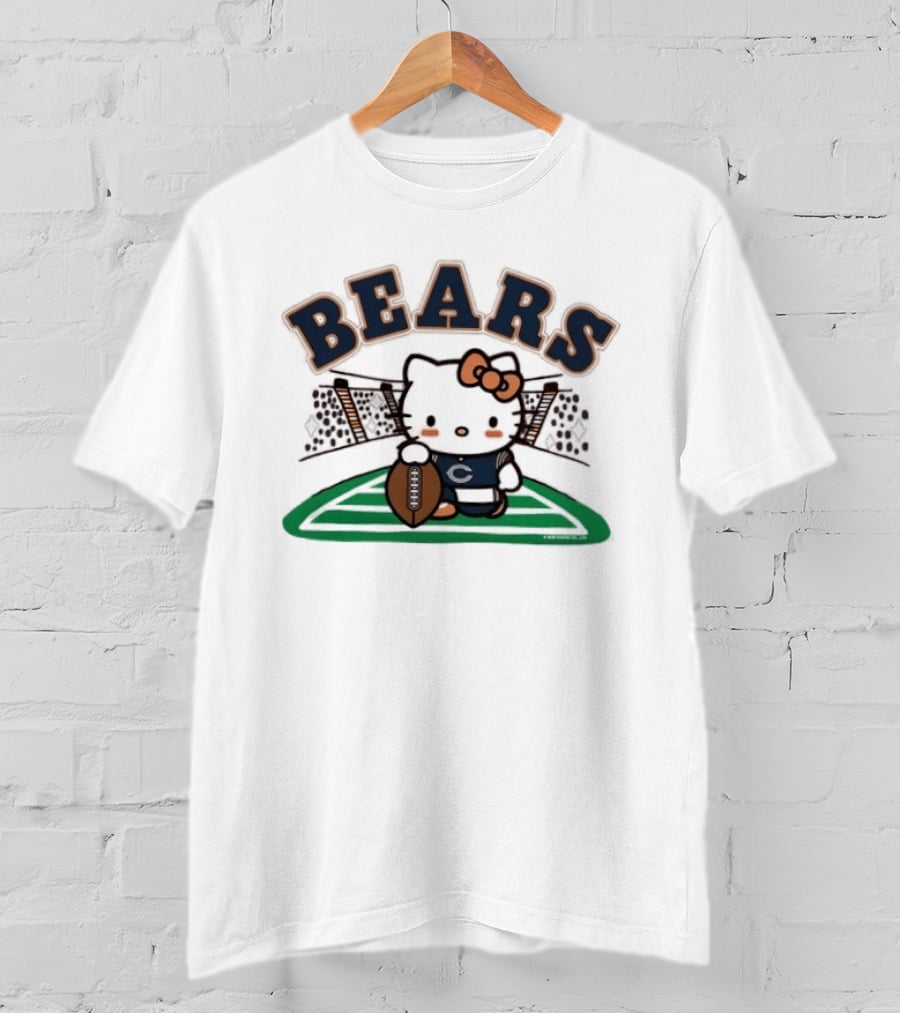 Hello Kitty Bears Football Collaboration Cartoon T-Shirt