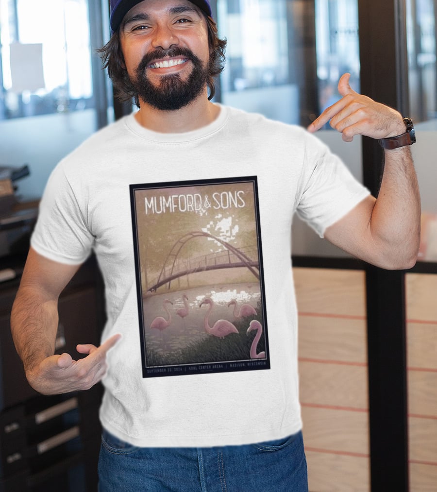 Mumford And Sons Concert Featuring Flamingos At Kohl Center Arena Madison WI September 23 2026 T-Shirt
