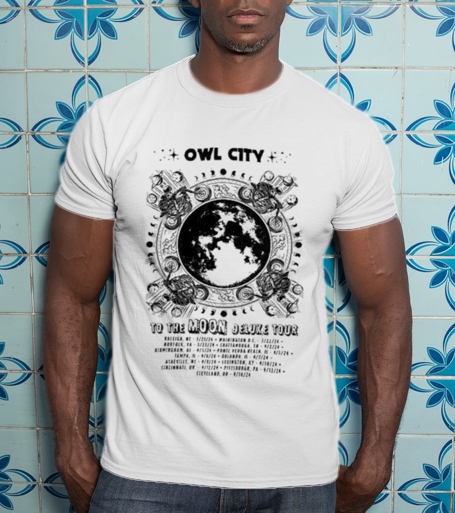 Owl City To The Moon Deluxe 2024 Concert Tour Dates And Locations T-Shirt