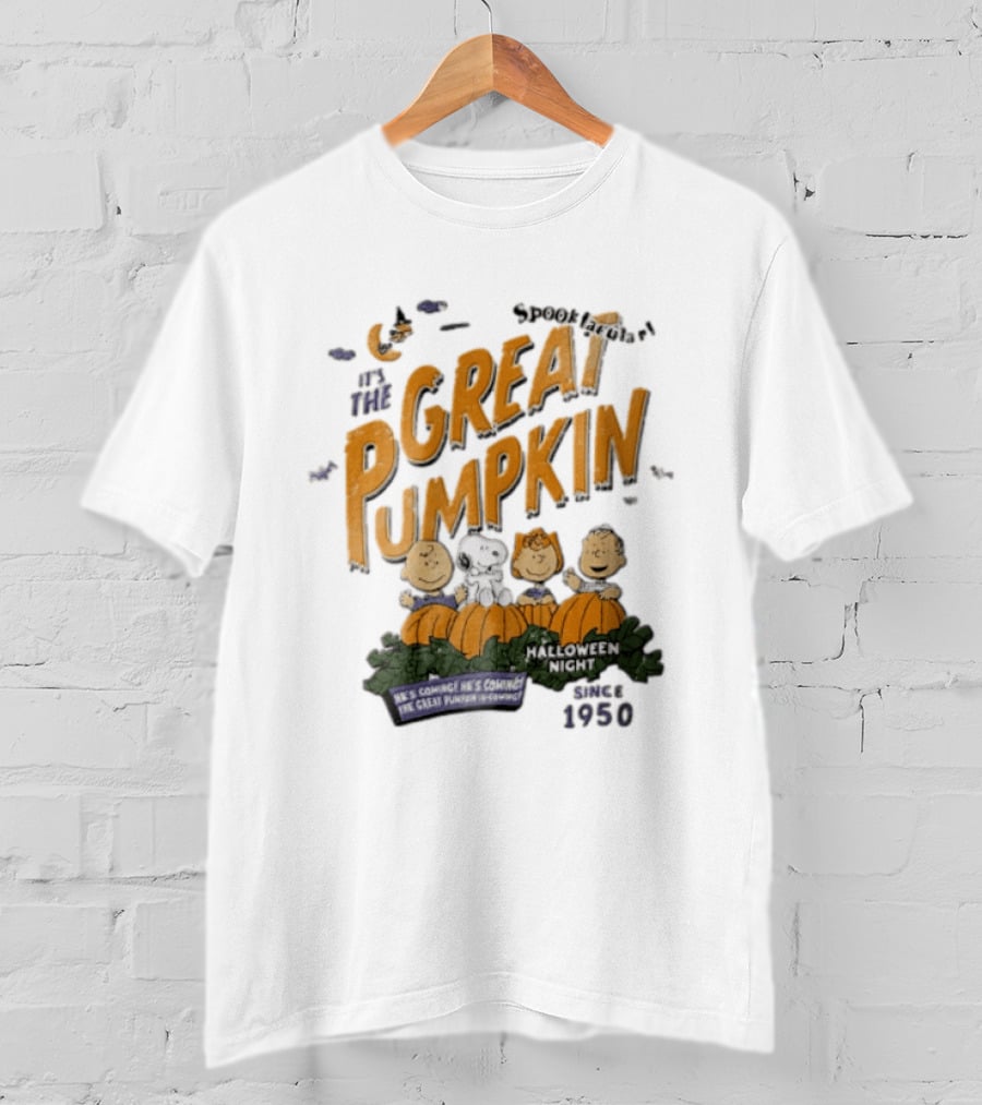 Spooktacular It's The Great Pumpkin Halloween Night Since 1950 Peanuts Charlie Brown Snoopy T-Shirt