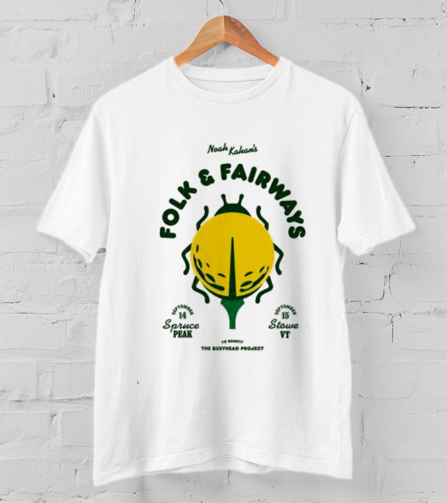 The Busyhead Project Shop 2026 Folk And Fairways Beetle Green Yellow T-Shirt