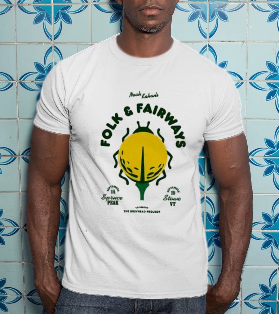 The Busyhead Project Shop 2026 Folk And Fairways Beetle Green Yellow T-Shirt