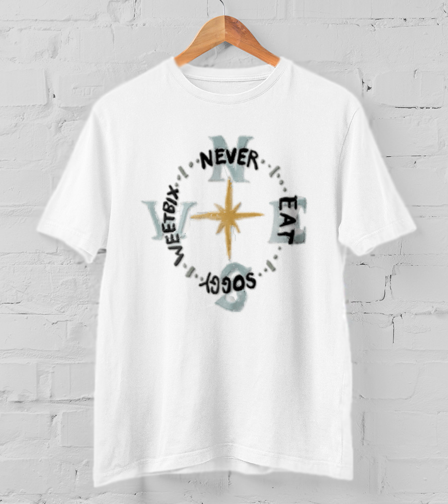 Weetbix Never Eat Soggy Compass Rose North East South West T-Shirt