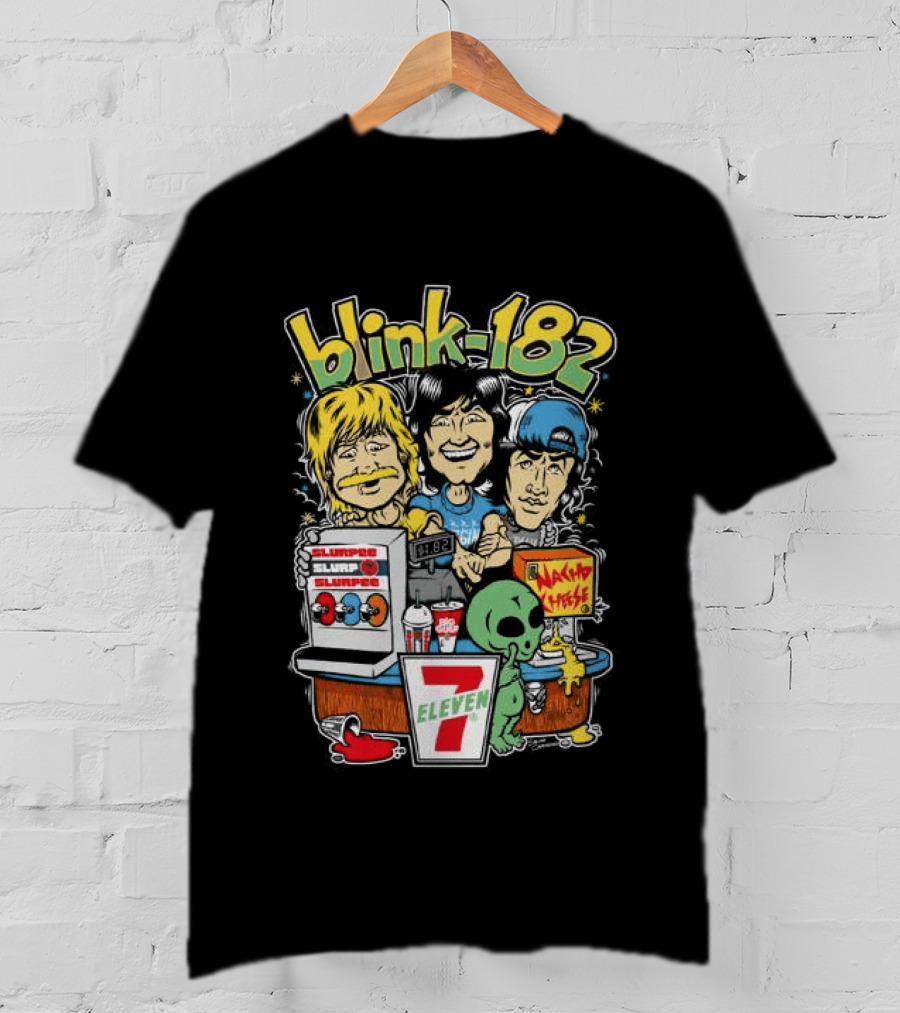Blink 182 Store 7 Eleven X Blink 182 Take It To Eleven Nacho Fries Slurpee Alien T-Shirt