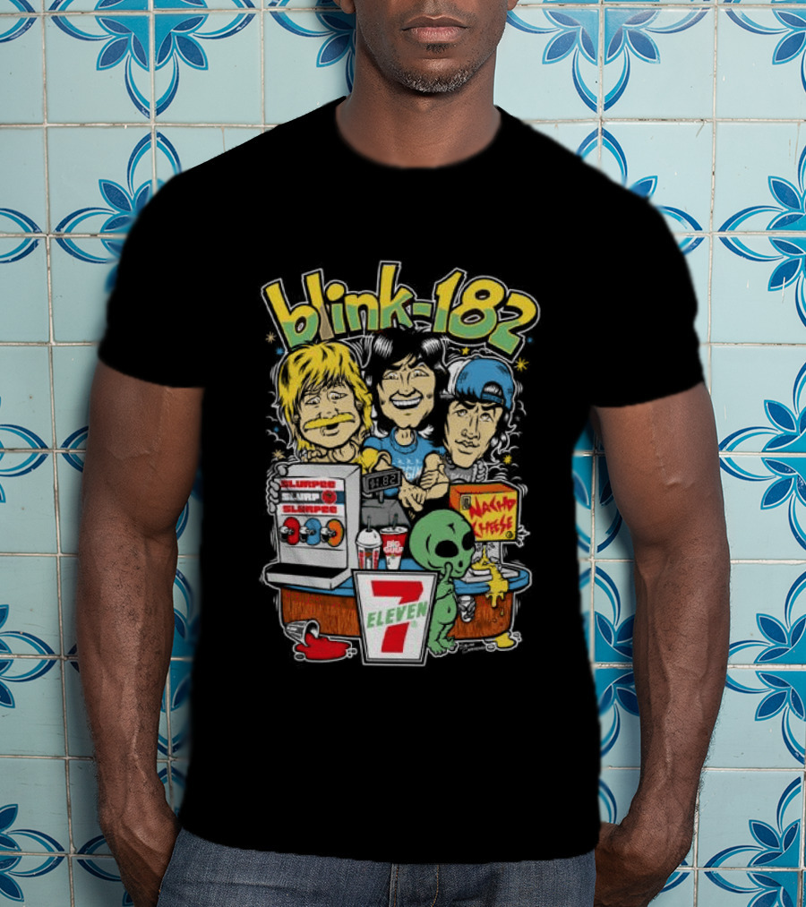 Blink 182 Store 7 Eleven X Blink 182 Take It To Eleven Nacho Fries Slurpee Alien T-Shirt