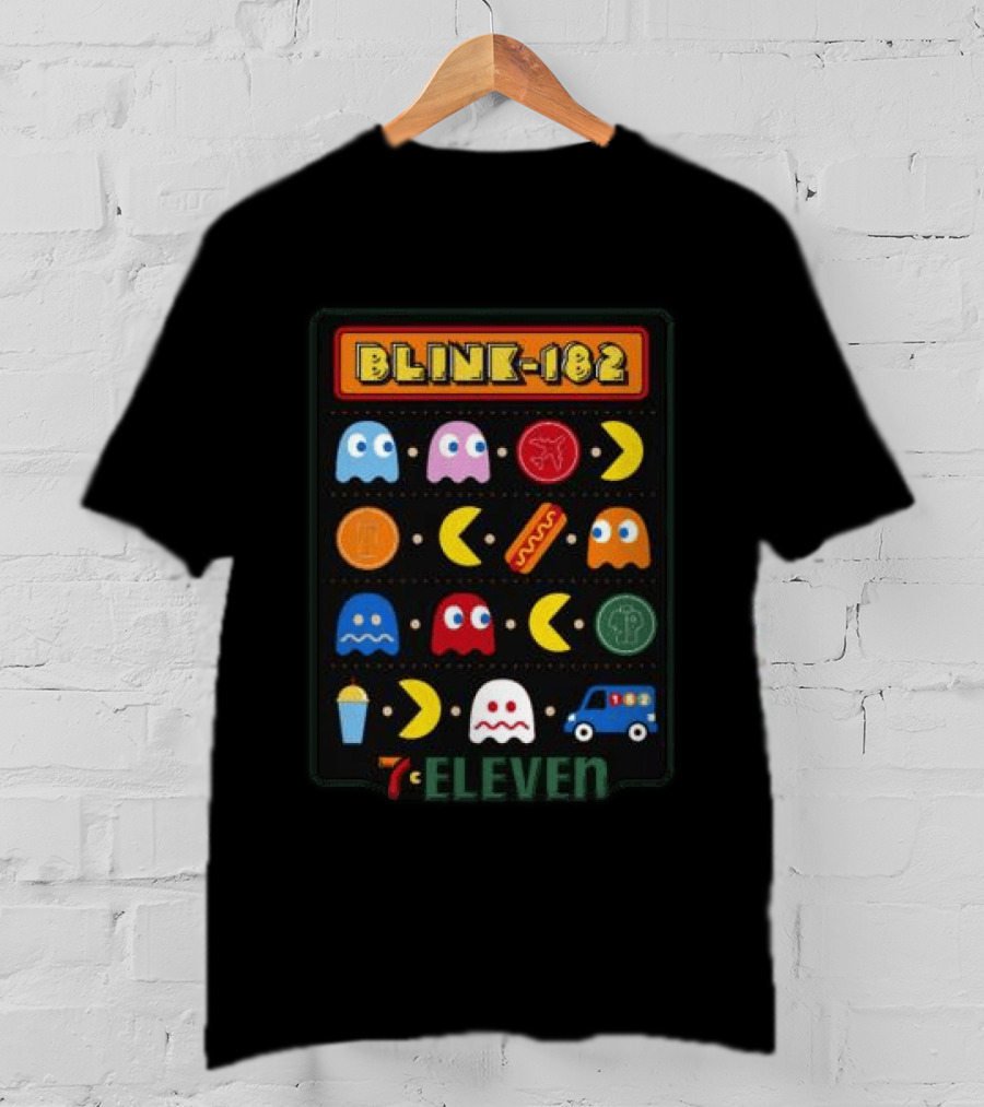 Blink 182 Pac Man 7 Eleven Collaboration Longsleeve Retro Arcade T-Shirt