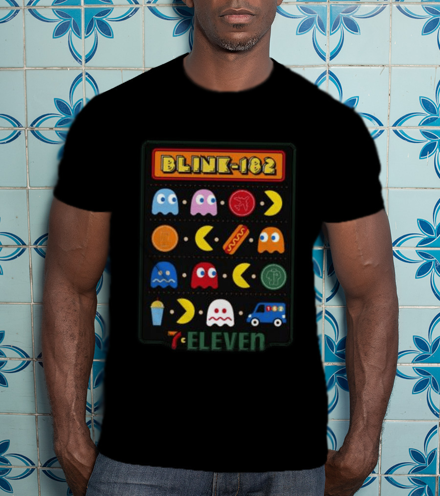 Blink 182 Pac Man 7 Eleven Collaboration Longsleeve Retro Arcade T-Shirt